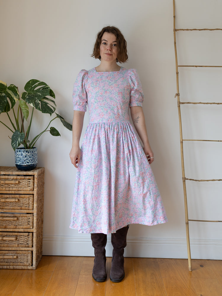 Laura Ashley Pink Floral Dress - S