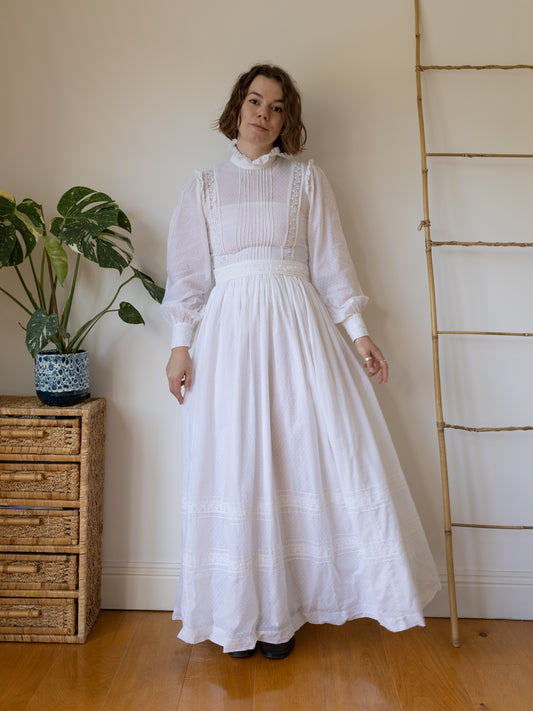 Laura Ashley 70s Wedding Dress - S