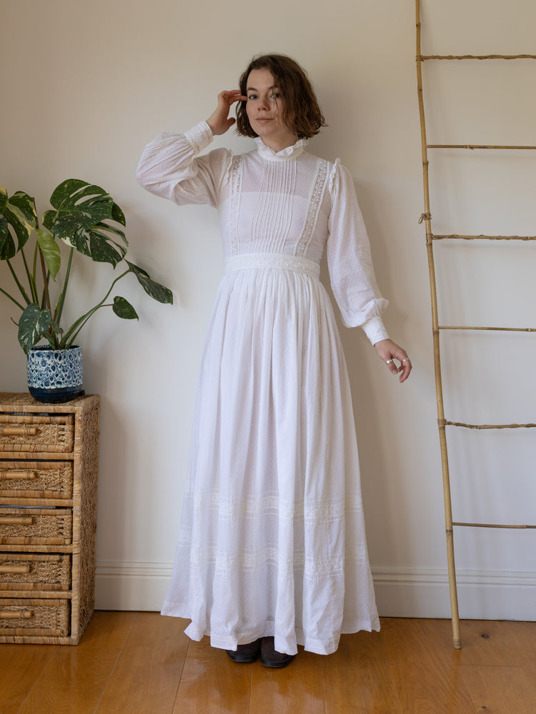 Laura Ashley 70s Wedding Dress - S