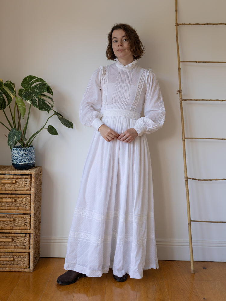 Laura Ashley 70s Wedding Dress - S