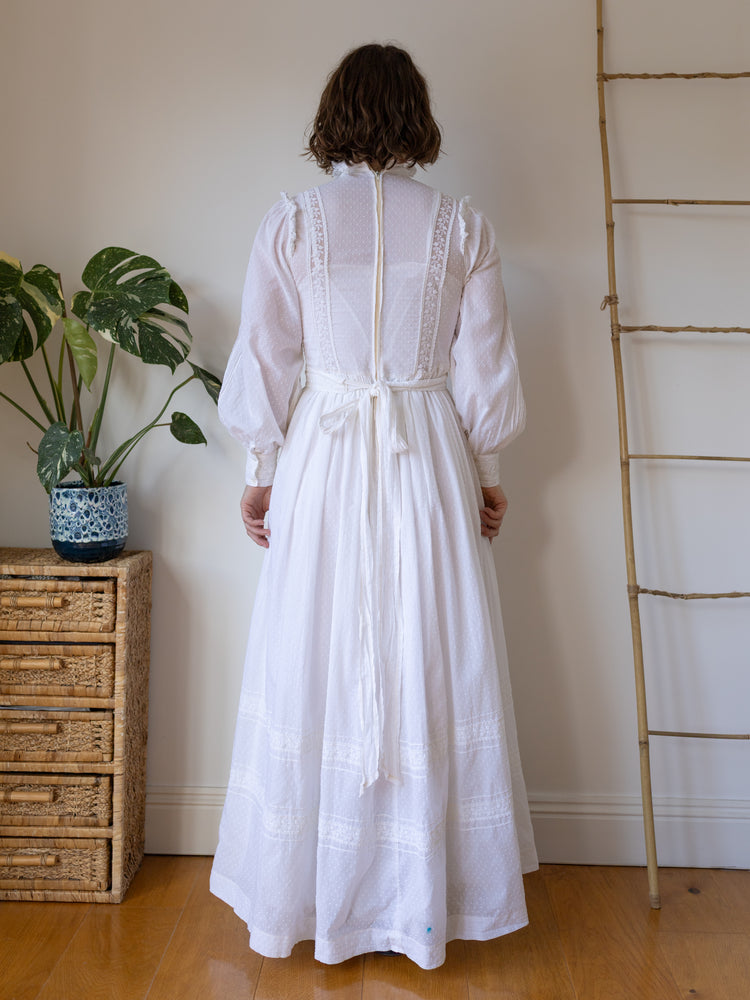 Laura Ashley 70s Wedding Dress - S