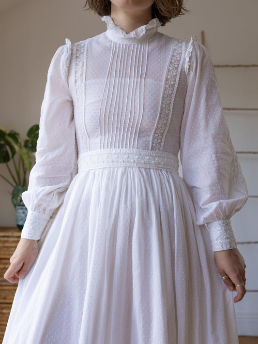 Laura Ashley 70s Wedding Dress - S