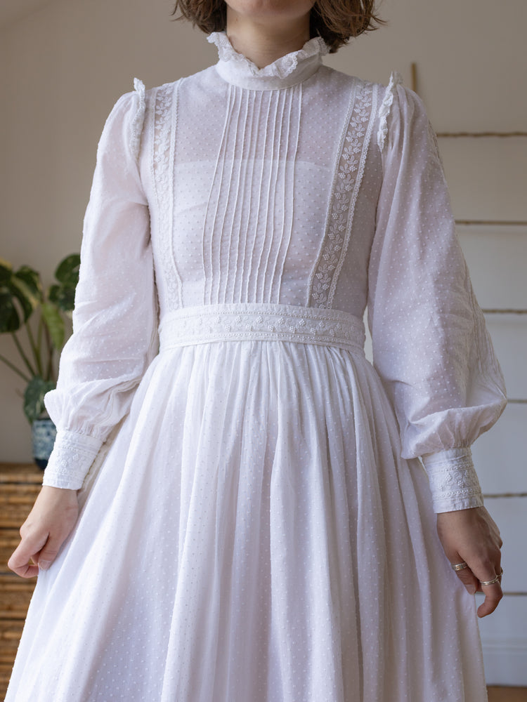 Laura Ashley 70s Wedding Dress - S