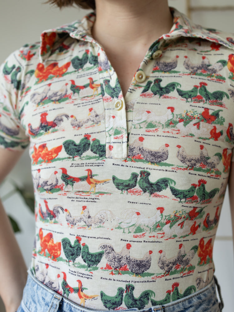 Chicken Jersey Cotton Shirt - S