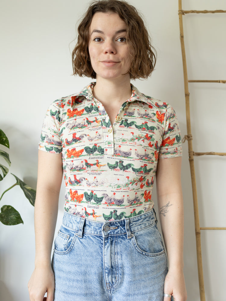Chicken Jersey Cotton Shirt - S