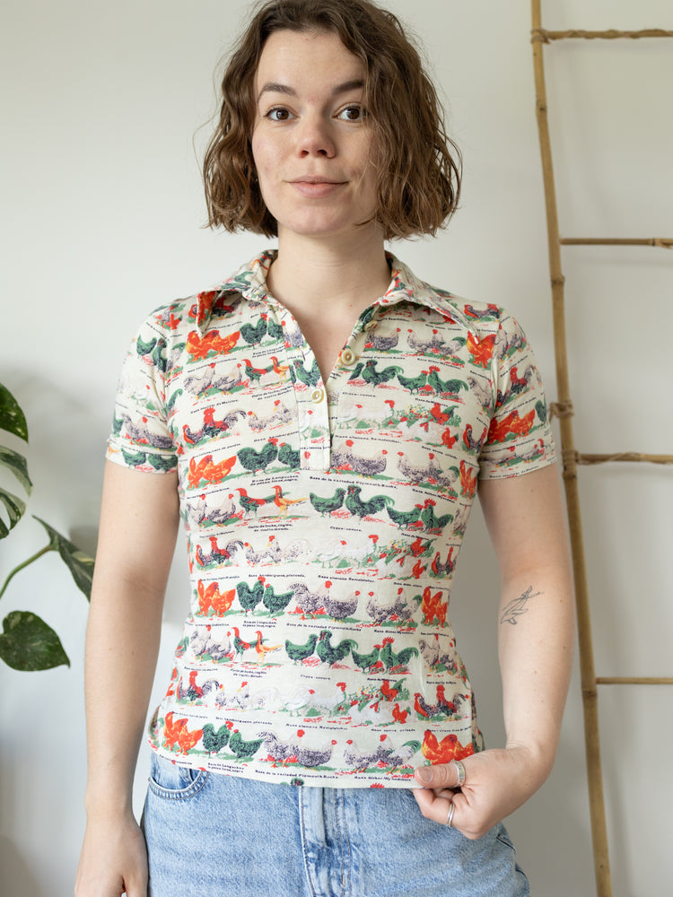 Chicken Jersey Cotton Shirt - S