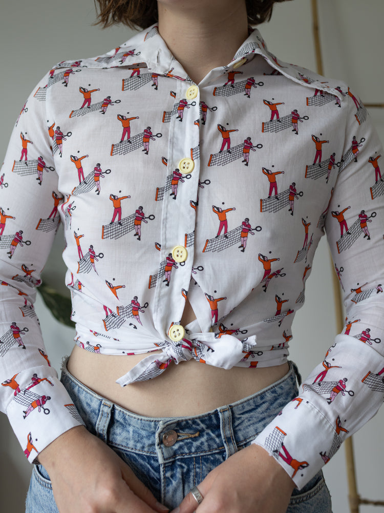Tennis Patterned Shirt - S