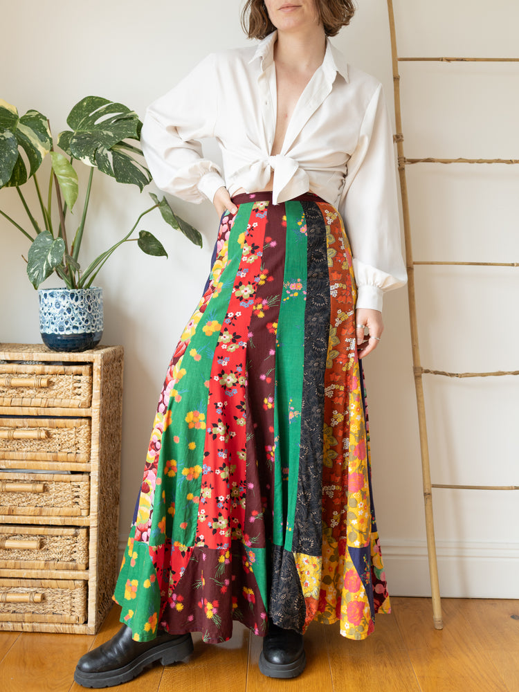 Colourful Panelled Maxi Skirt - 25"