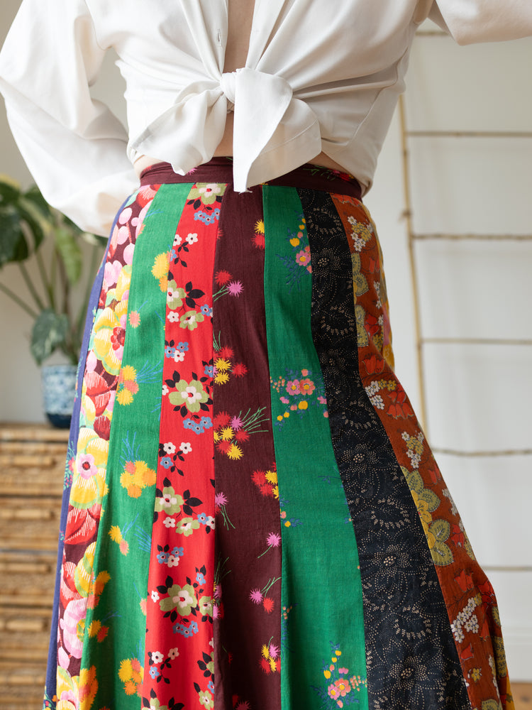 Colourful Panelled Maxi Skirt - 25"