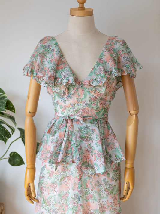 Countryside Patterned Prairie Dress - XS