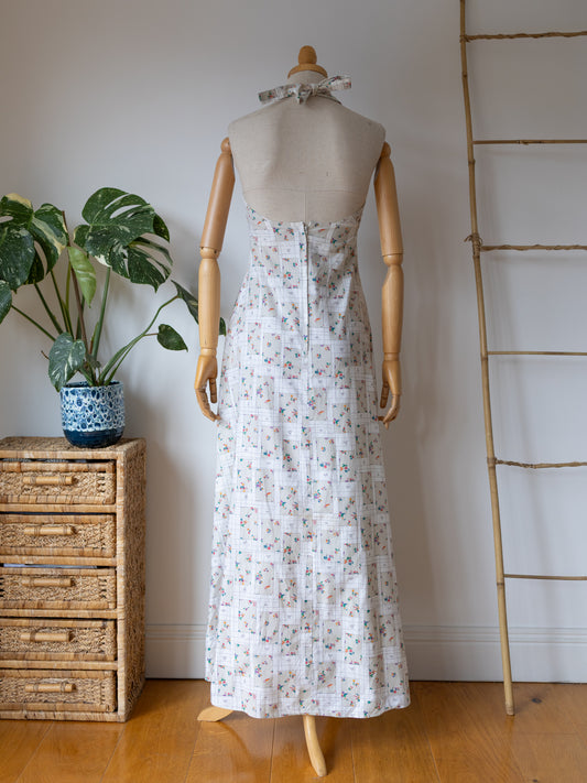 Patchwork Cotton Halterneck Dress - XS