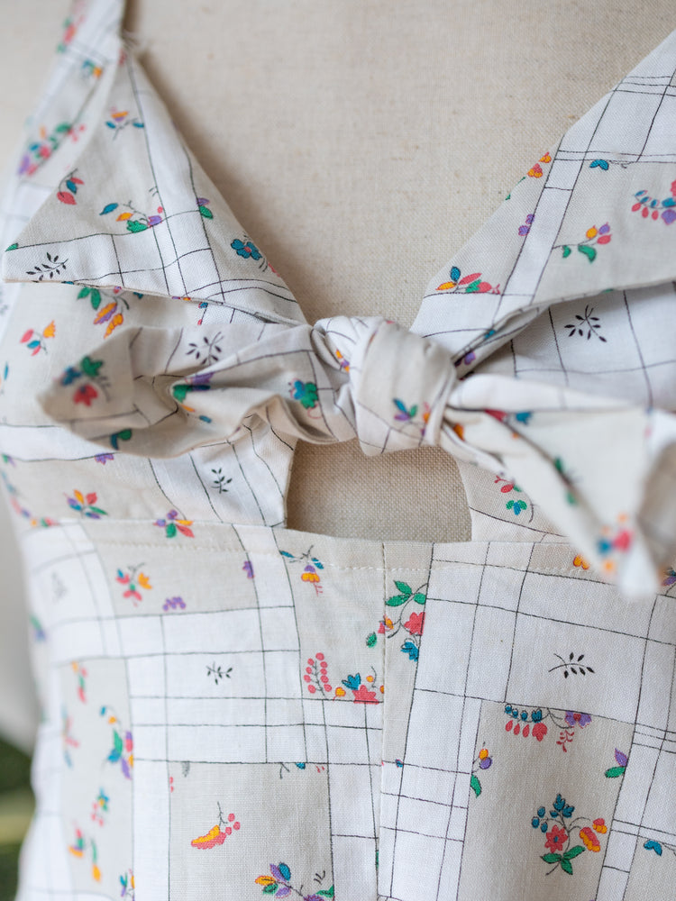 Patchwork Cotton Halterneck Dress - XS