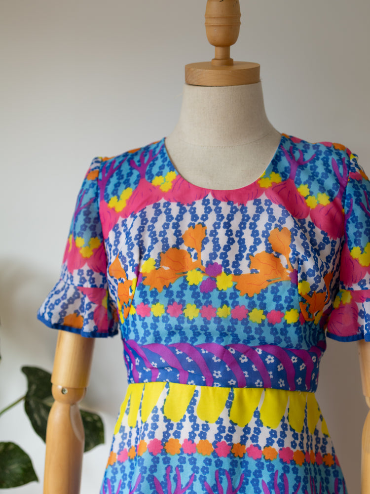 Psychedelic Patterned Mini Dress - XS