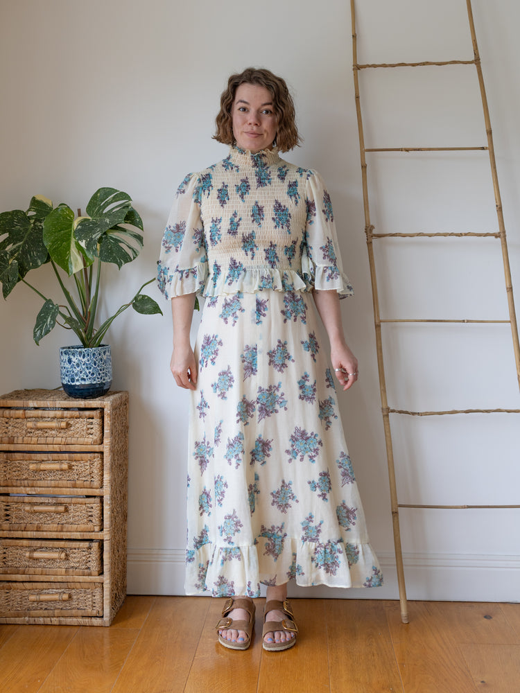 Pastel Yellow Smocked Dress - S
