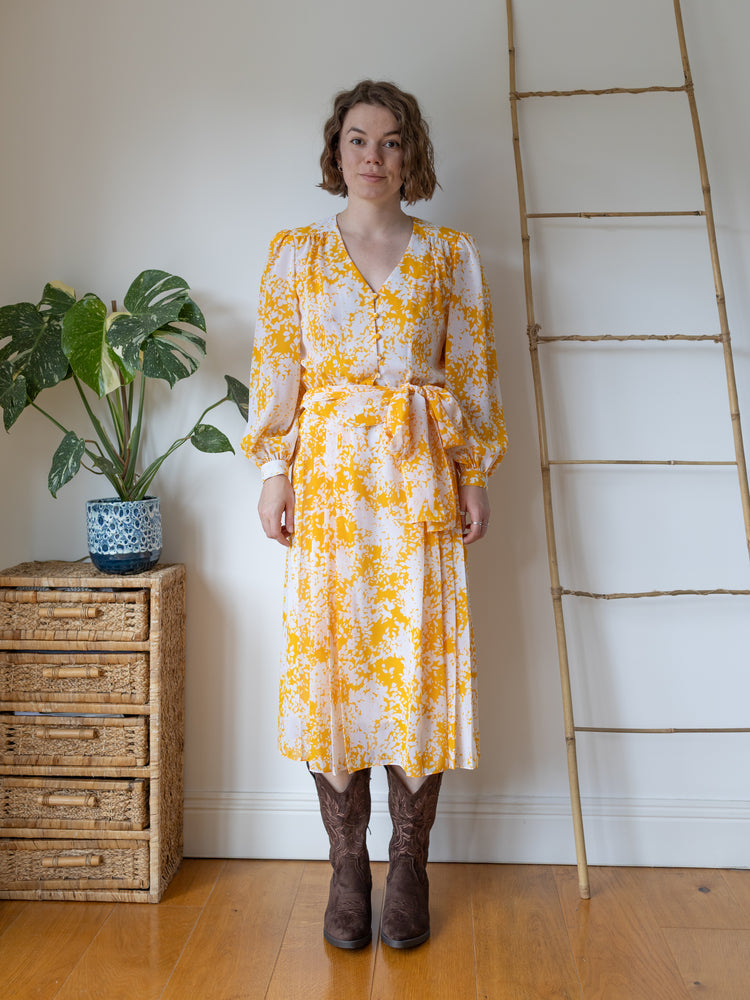 Yellow Floral Two Piece Set - S