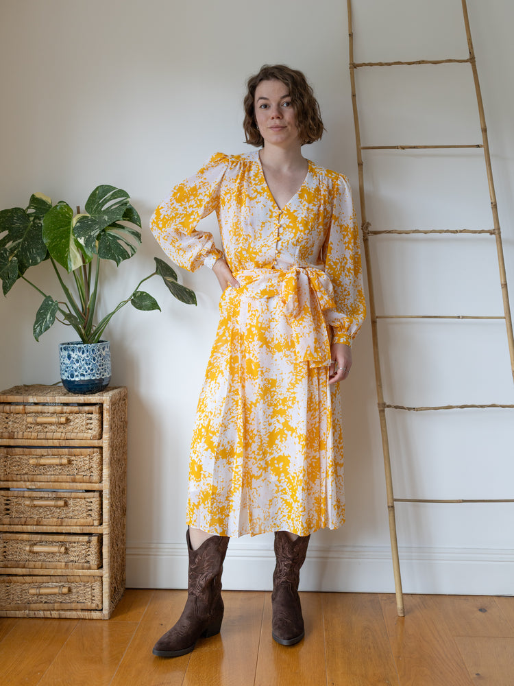 Yellow Floral Two Piece Set - S