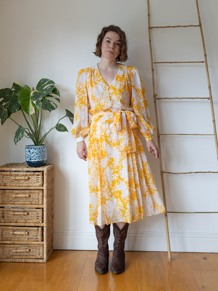 Yellow Floral Two Piece Set - S