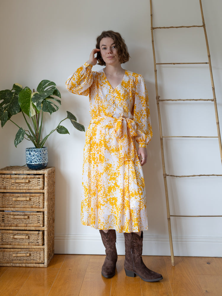 Yellow Floral Two Piece Set - S