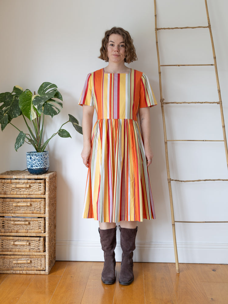 Laura Ashley Colourful Striped Dress - M