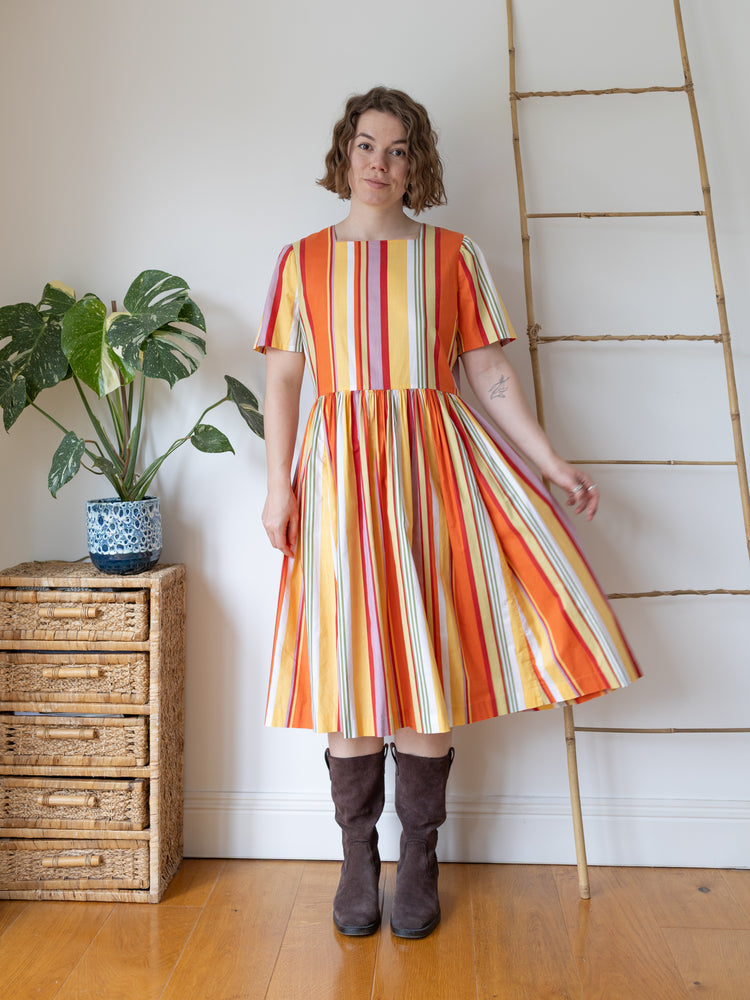 Laura Ashley Colourful Striped Dress - M