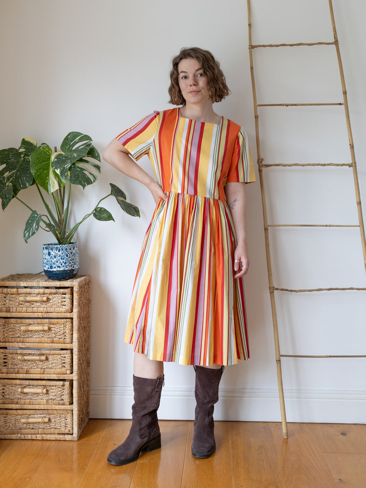 Laura Ashley Colourful Striped Dress - M