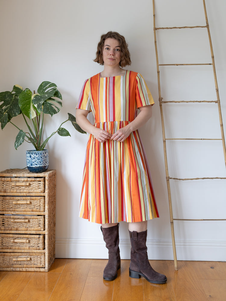 Laura Ashley Colourful Striped Dress - M