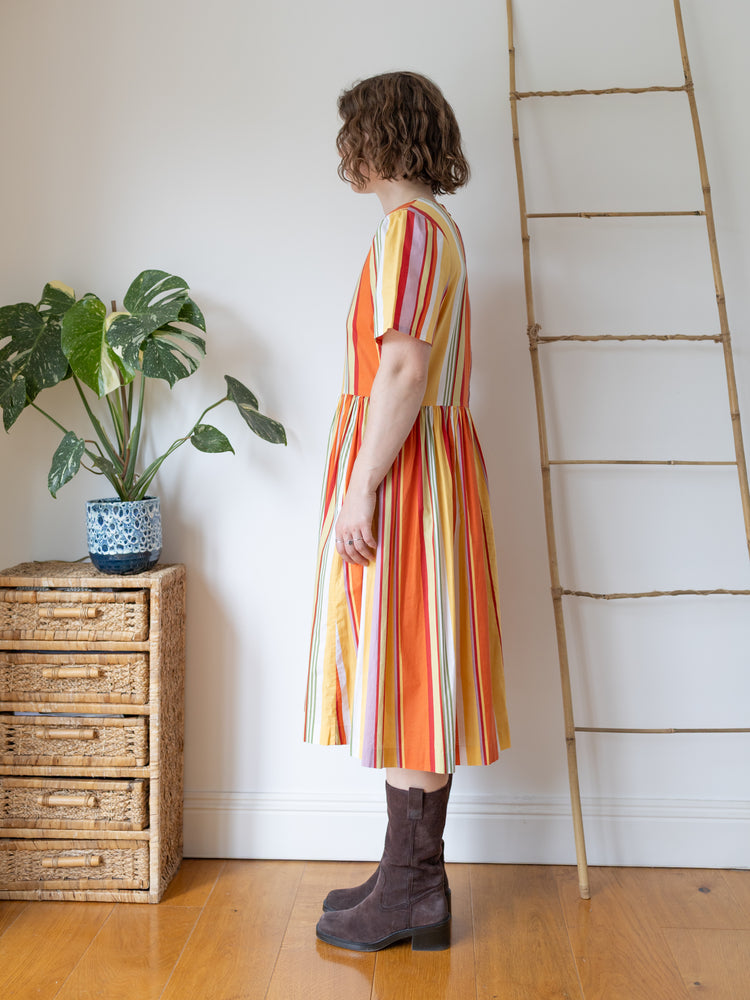 Laura Ashley Colourful Striped Dress - M