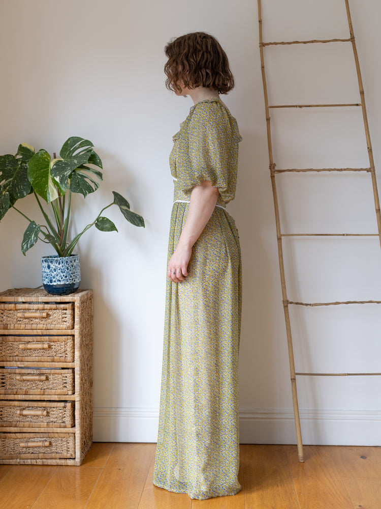 Yellow Ditsy Floral Jumpsuit - S