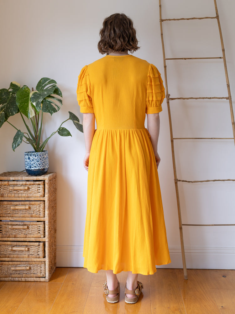 Marion Donaldson Yellow Cotton Dress - L