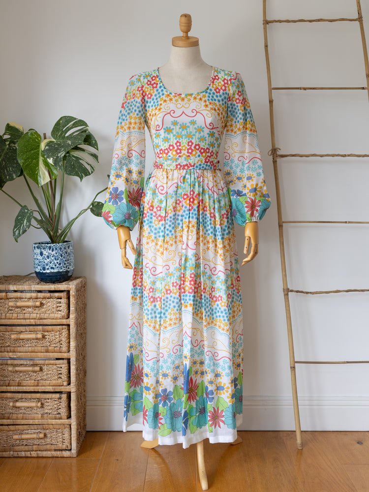 Colourful Floral Maxi Dress - XS