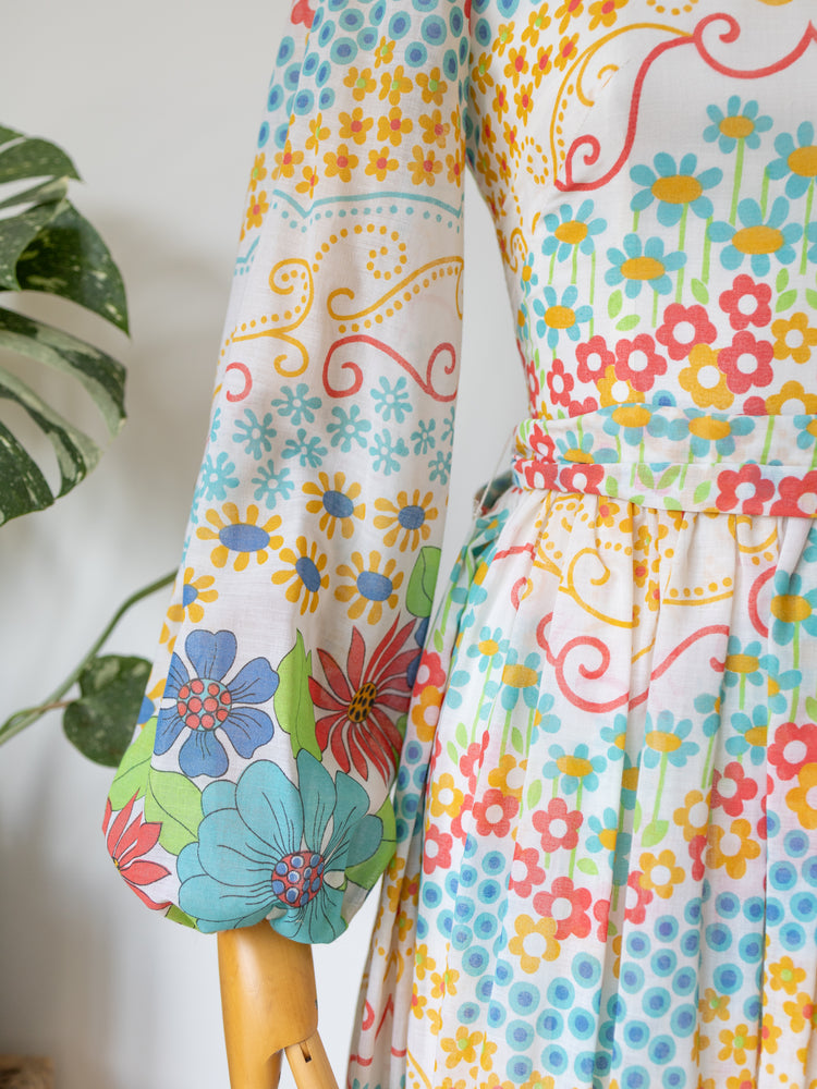 Colourful Floral Maxi Dress - XS