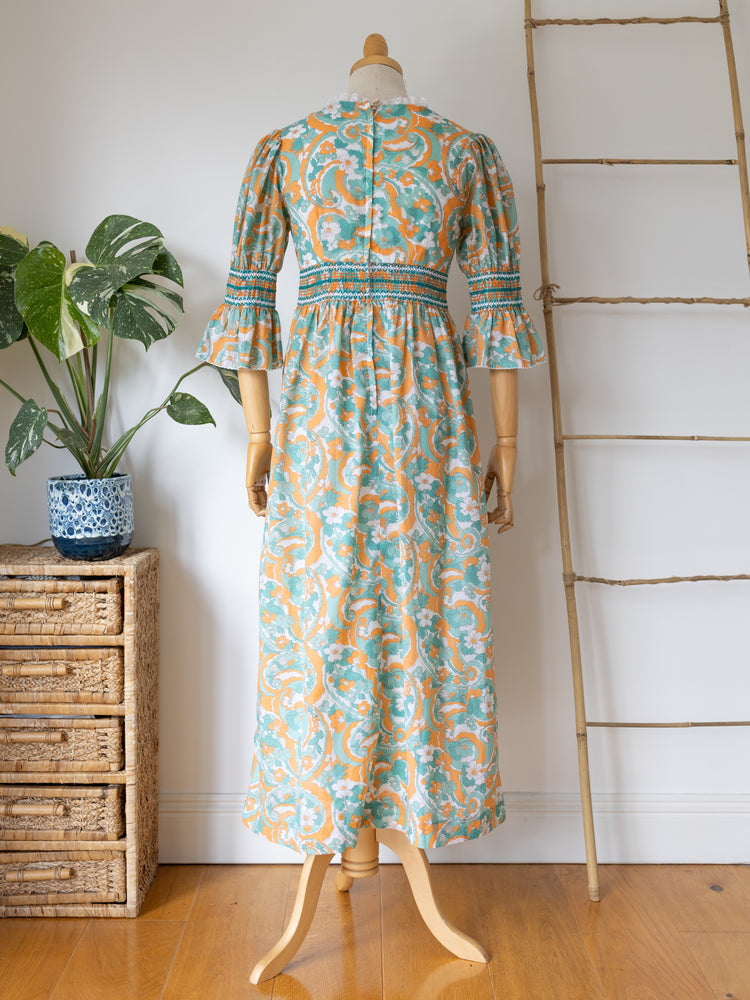 Paisley Smocked Maxi Dress - XS