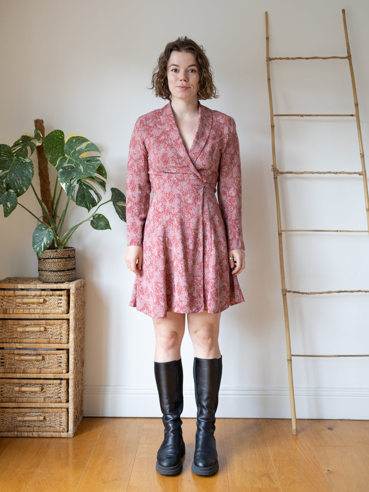 Laura Ashley Floral Wrap Mini Dress - S