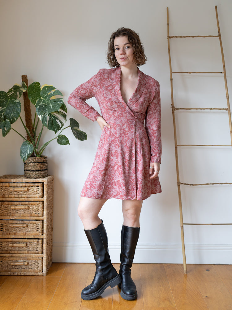 Laura Ashley Floral Wrap Mini Dress - S