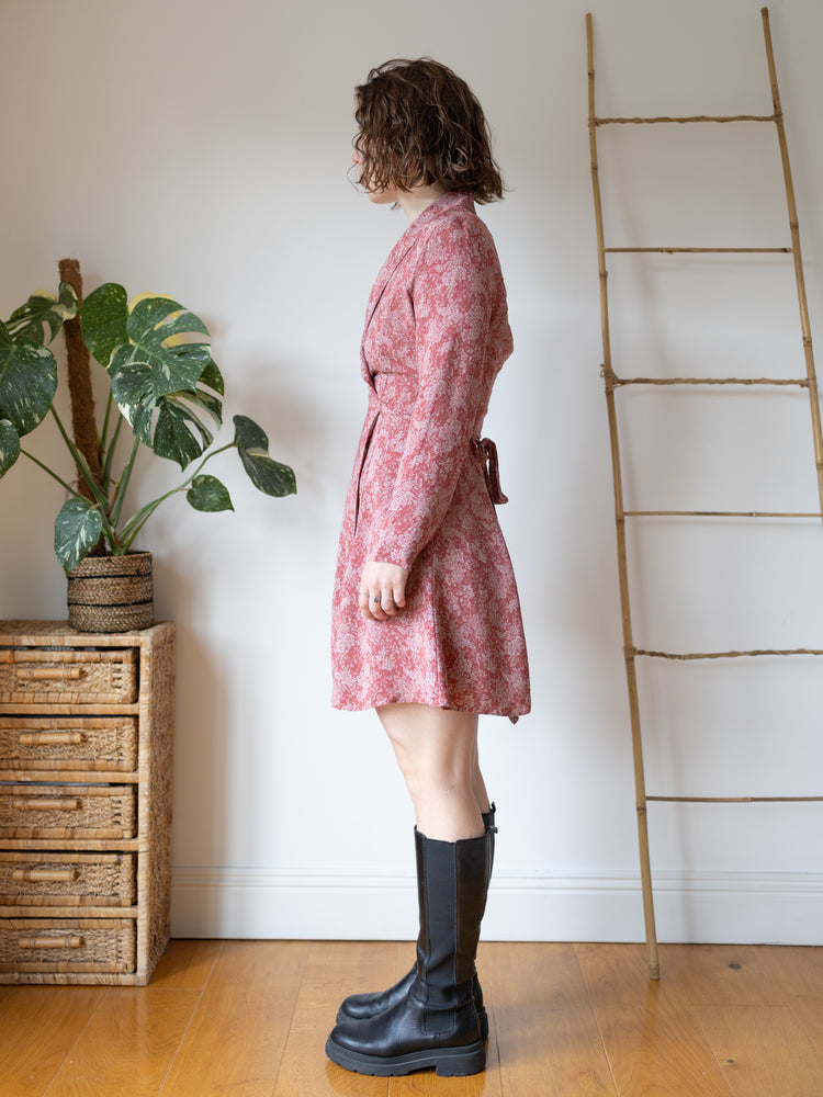 Laura Ashley Floral Wrap Mini Dress - S