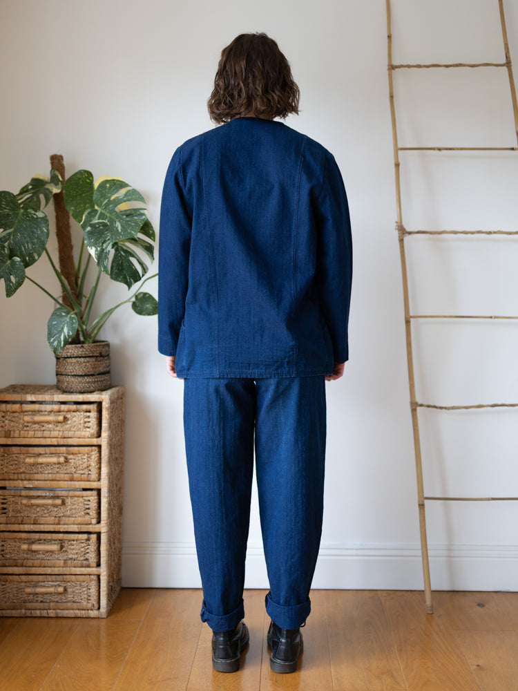 Laura Ashley Indigo Herringbone Suit Set - M/L