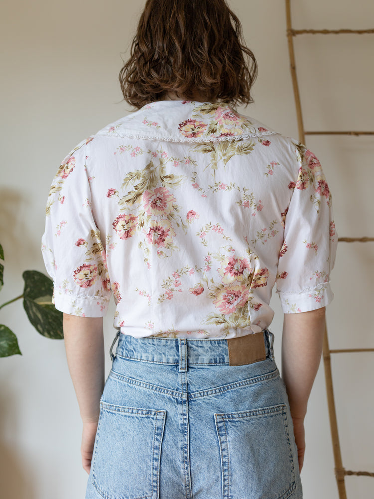 Laura Ashley Peter Pan Collar Shirt - M