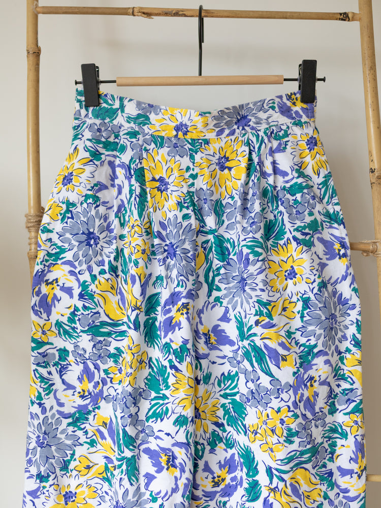 Laura Ashley Blue & Yellow Casual Trousers - XS