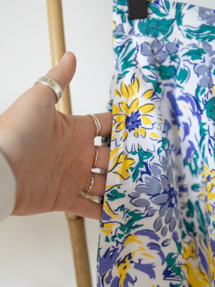 Laura Ashley Blue & Yellow Casual Trousers - XS