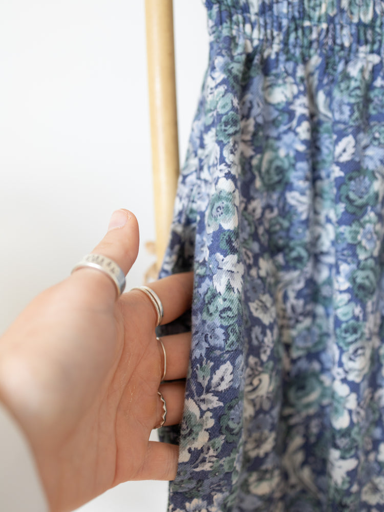 Laura Ashley Blue Ditsy Floral Casual Trousers - XS