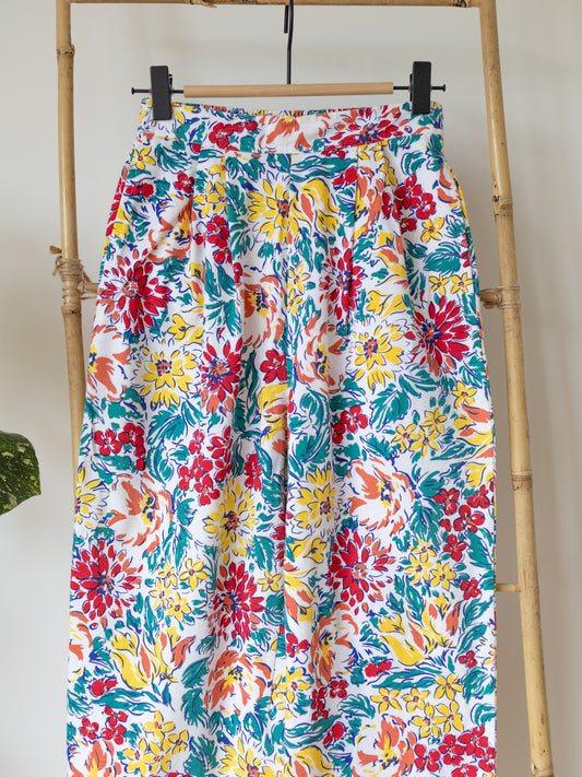 Laura Ashley Bold Floral High Waist Trousers - XS