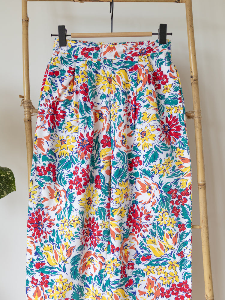 Laura Ashley Bold Floral High Waist Trousers - XS