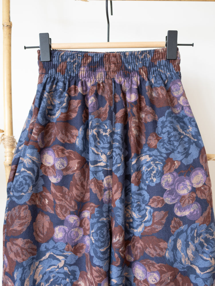 Laura Ashley Navy Rose High Waist Trousers - XS