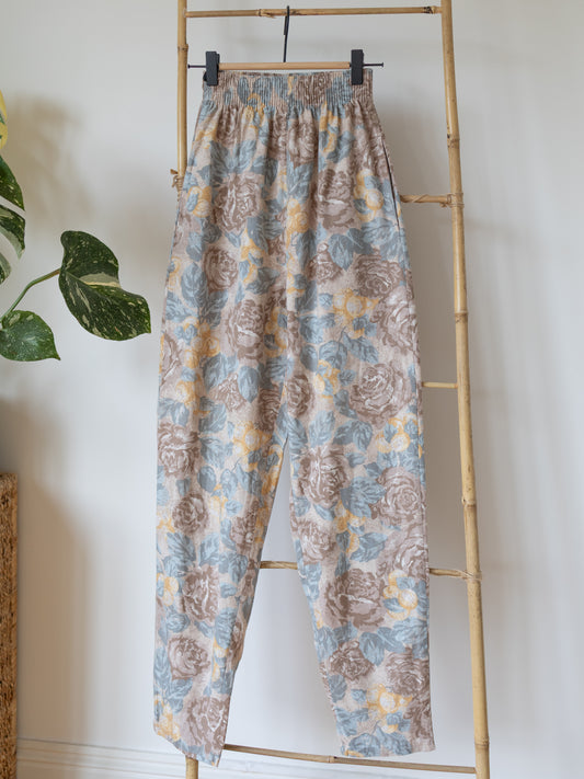 Laura Ashley Pastel Rose High Waist Trousers - XS