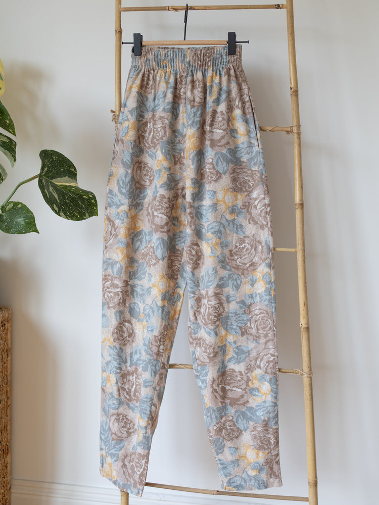 Laura Ashley Pastel Rose High Waist Trousers - XS
