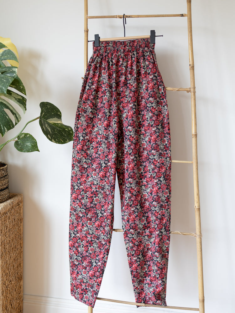 Laura Ashley Pink Ditsy Floral Casual Trousers - XS