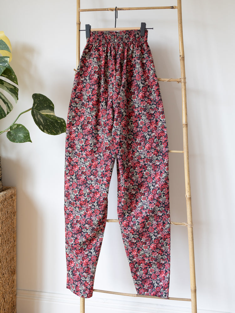 Laura Ashley Pink Ditsy Floral Casual Trousers - XS