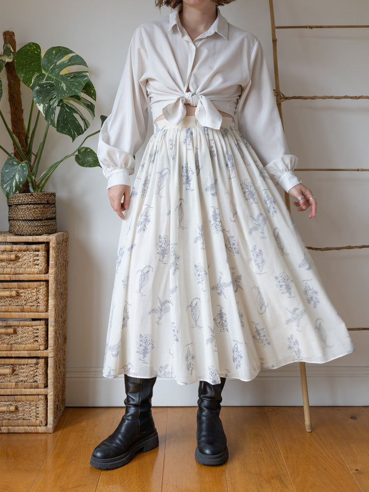 Laura Ashley Cream Botanical Maxi Skirt - 28"