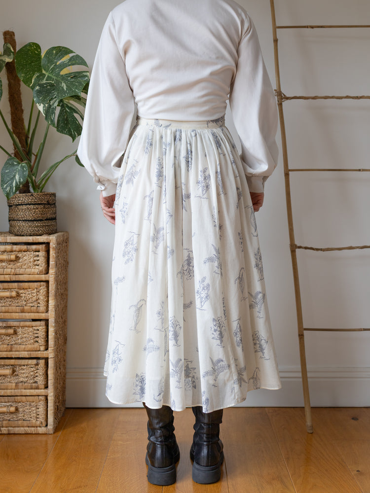 Laura Ashley Cream Botanical Maxi Skirt - 28"