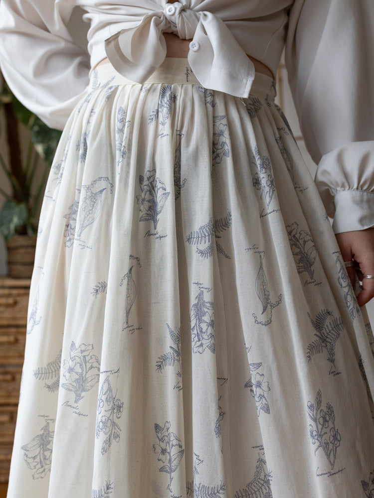 Laura Ashley Cream Botanical Maxi Skirt - 28"